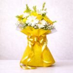 Sunshine Wishes – Yellow & White Gerbera Bouquet