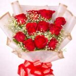 Classic Crimson – 12 Red Rose Bouquet - Image 2