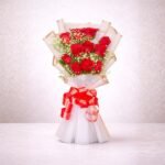 Classic Crimson – 12 Red Rose Bouquet