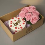 Love Cake With Pink Flowers - Image 2