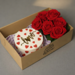 Love Cake With Red Flowers - Image 2